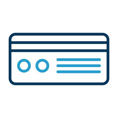 Kredi kartı simgesi, vektör illüstrasyonu basit tasarım