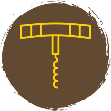 Tirbuşon yassı simgesi, vektör illüstrasyonu 