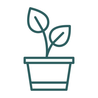 Saksı bitkisi. Web simgesi basit illüstrasyon 