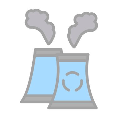 Nükleer santral simgesinin vektör çizimi