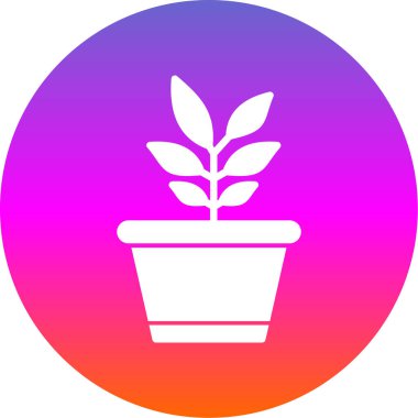 Saksı bitkisi. Web simgesi basit illüstrasyon