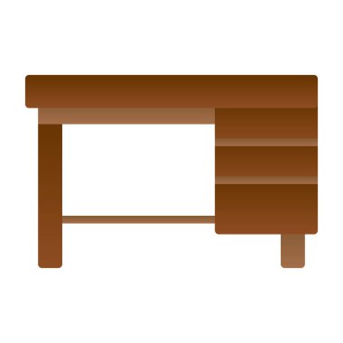 Ahşap masa ikonu. düz dizayn