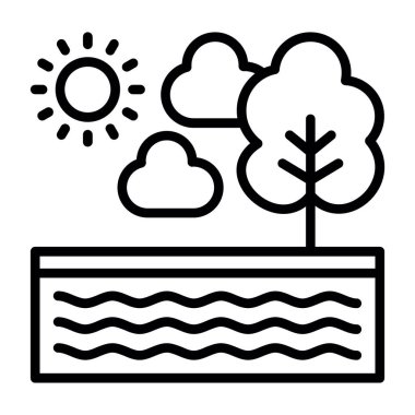 Bir ağaç simgesinin vektör illüstrasyonu