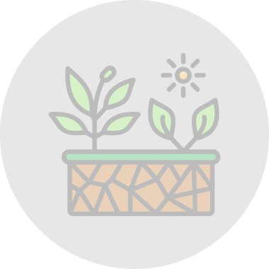 Kuraklık düzlüğü simgesi, vektör illüstrasyonu 