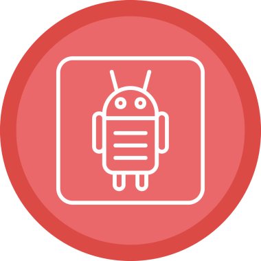 Android karakteri. Web simgesi basit illüstrasyon