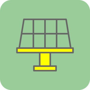 Düz biçimli enerji güneş simgesi