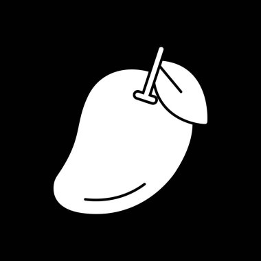 Mango egzotik meyve ikonu, vektör illüstrasyonu 