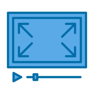Bilgisayar monitörü. Web simgesi basit illüstrasyon