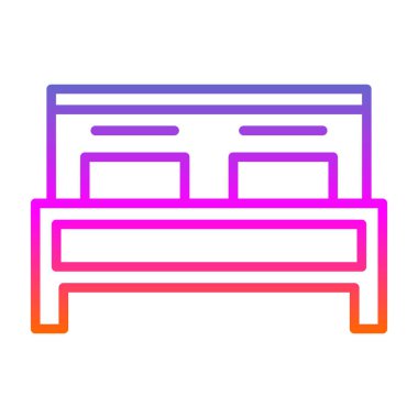 Çift yatak vektör simgesi           