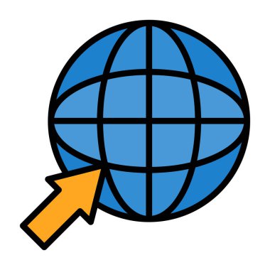 Basit internet dünya simgesi, vektör illüstrasyonu