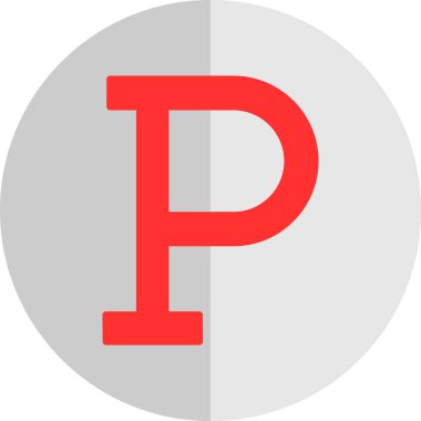 p harfi vektör tasarım şablonu.