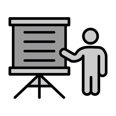 Bir sunum simgesinin vektör illüstrasyonu 