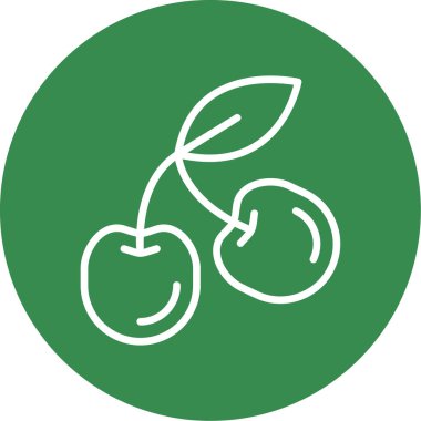 Kiraz. Web basit illüstrasyonu