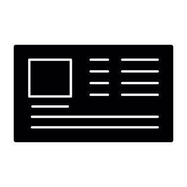 Kimlik kartı web simgesi, vektör illüstrasyonu 