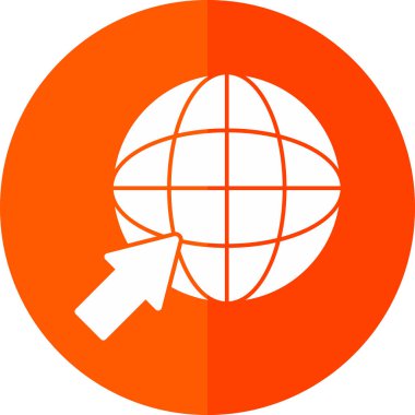 Basit internet dünya simgesi, vektör illüstrasyonu