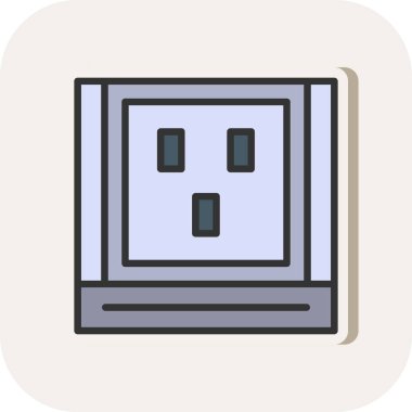 soket düz vektör simgesi