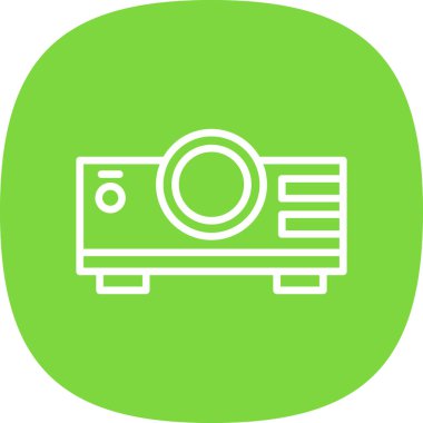 Projektör simgesi, vektör illüstrasyonu 