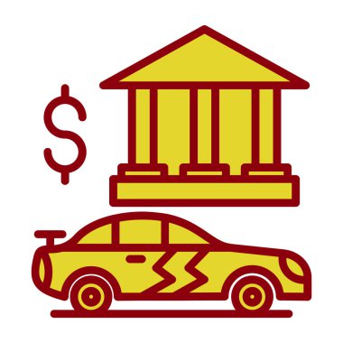 Banka simgesi. Vektör illüstrasyonu