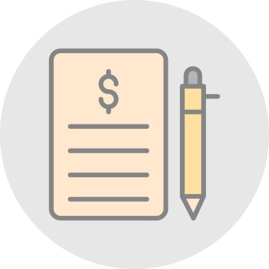 Kalemle bir kağıdın vektör illüstrasyonu