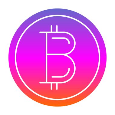 Basit bitcoin simgesi, vektör illüstrasyonu