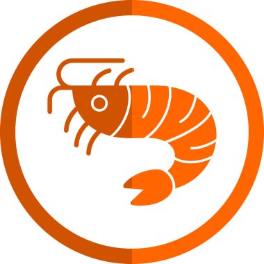 Basit Karides simgesi, vektör illüstrasyonu