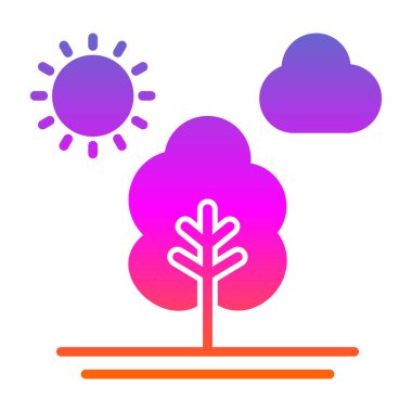 Ağaç düz simge vektör çizim