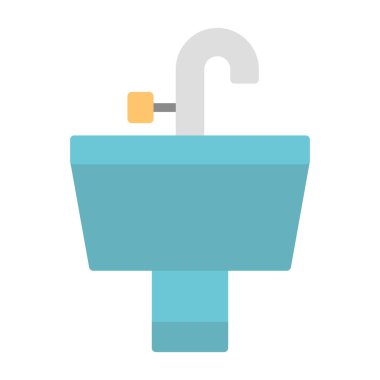 banyo musluğu simgesi, vektör illüstrasyonu