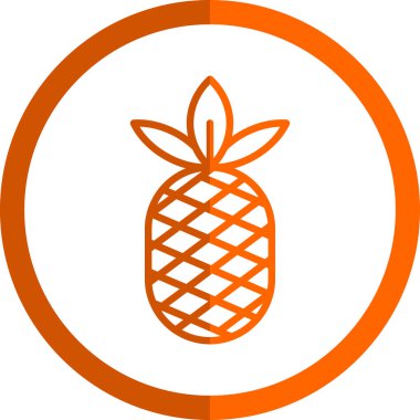 Ananas. Web simgesi basit illüstrasyon 