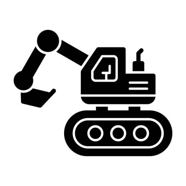 Escavator web simgesi, vektör illüstrasyonu