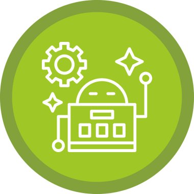 robot düz simgesi, vektör illüstrasyonu