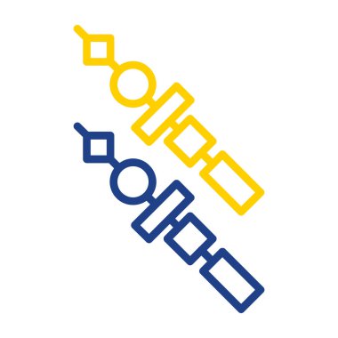 Benzin istasyonu vektör simgesi. biçim çift renkli düz sembol, sarı ve gri renkler, yuvarlak açılardır.