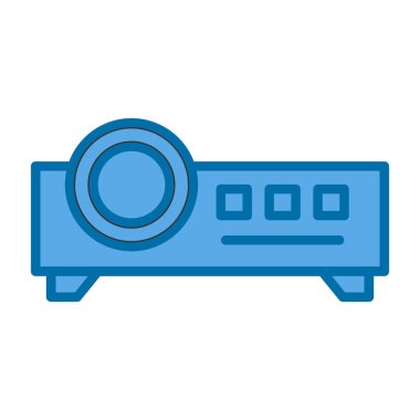 Projektör simgesi, vektör illüstrasyonu 