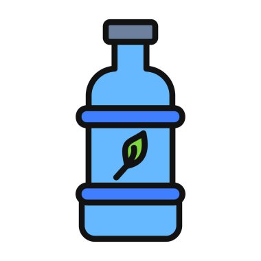 Biyo plastik şişe ikon vektör çizimi