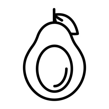 Basit Avokado simgesi, vektör illüstrasyonu