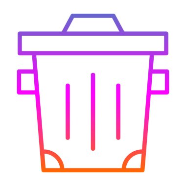 Çöp kutusu simgesi. vektör illüstrasyonu