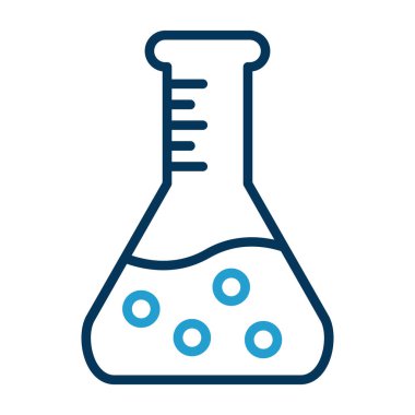 Bilim şişesi. Basit tasarım. Beaker vektör simgesi              
