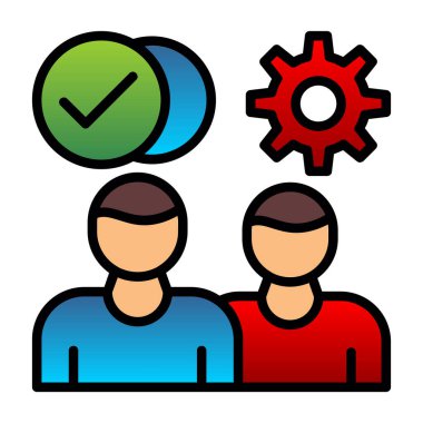 Takım çalışması web simgesi vektör çizimi