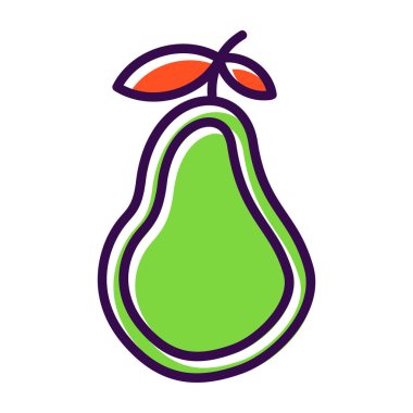 İzole armut ikon vektör tasarımı