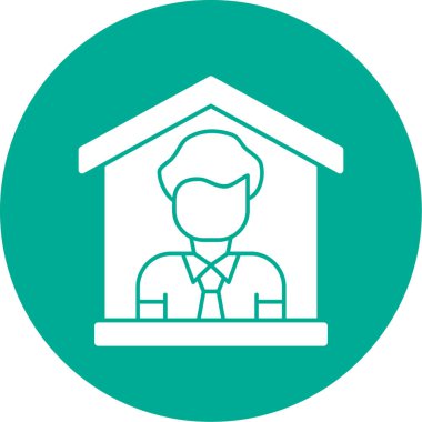 Ev simgesi, vektör illüstrasyonunda kal