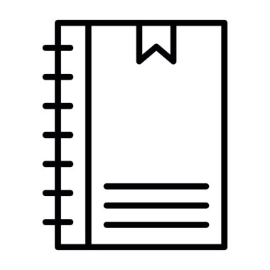 Basit düz defter ikonu vektör illüstrasyonu