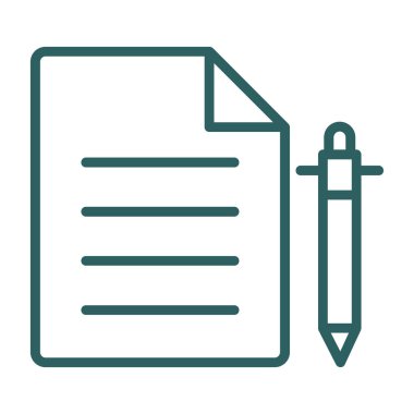 belge ve kalem. Web simgesi basit illüstrasyon