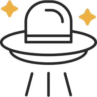 Çizgi roman tarzında UFO simgesi. çizgi film vektör illüstrasyonu