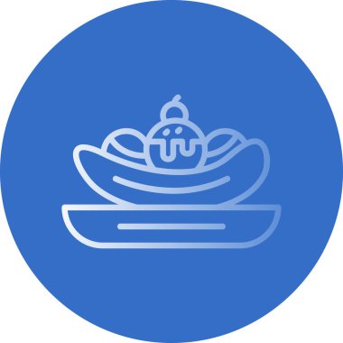 Muz bölünmüş ağ simgesi basit tasarım izole 