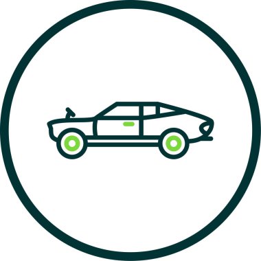 Eski araba simgesi vektör illüstrasyonu 