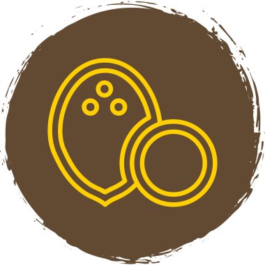 Hindistan cevizi yemeği. Web simgesi basit illüstrasyon