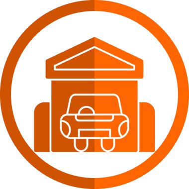 Bir araba simgesinin vektör illüstrasyonu