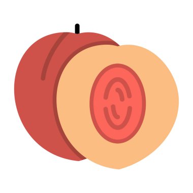 Nektarin. Web simgesi basit illüstrasyon