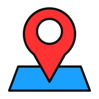 konum pin simgesi, vektör illüstrasyonu 