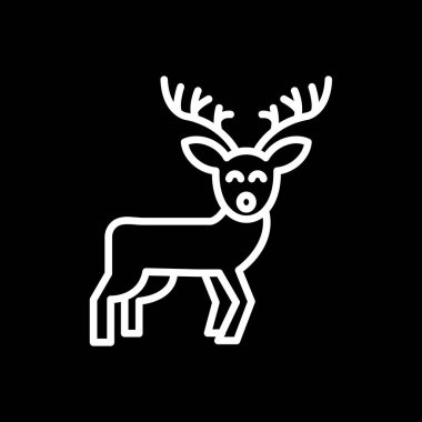 Ren geyiği simgesi basit bir resimleme