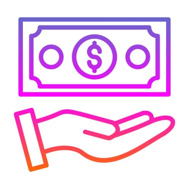 İş dünyasının vektör illüstrasyonu Nakit ödeme simgesi